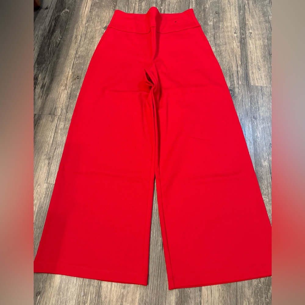 Vibrant Red Wide-Leg Pants